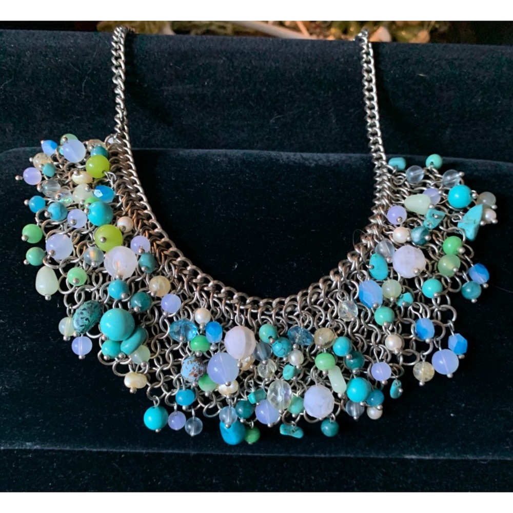 Coldwater Creek Turquoise‎ Glass Stone Bead Necklace